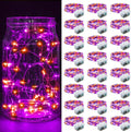 Skiennix 24-Pack Fairy Lights - 7Ft 20 LED Twinkle String Lights | Battery Operated & Waterproof for Parties, Weddings, Christmas, and Valentine's Day - Orange & Purple