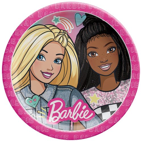 Multicolor Barbie Dream Together Round Paper Plates (Pack of 8) - 9" - Perfect for Themed Parties & Celebrations