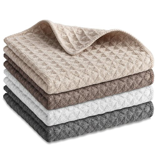 Lusofie 4 Pcs Barista Towels Barista Microfiber Cloths Professional Cleaning Towels Coffee Machine Accessories for Steam Wands, Countertops and Milk Frothers, Coffee Bar Essentials(12”x12”)