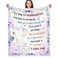 Granddaughter Gifts from Grandma, to My Granddaughter Gifts from Grandma Throw Blankets, Soft Flannel Blanket, Granddaughters Gift for Birthday Christmas, Grandchild Blanket, 60” x 50”
