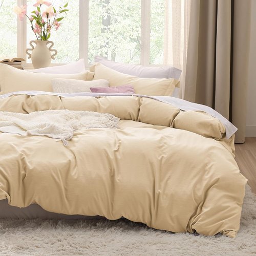 Bedsure Duvet Cover Set - Alabaster Gleam Full Size Bedding, Extra Soft 3-Piece Set with Zipper Closure, 80x90 Inches