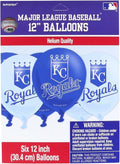 Kansas City Royals Blue Printed Latex Balloons - Premium Quality Party Decor | 12-Inch Pack of 6 for Diehard Fans