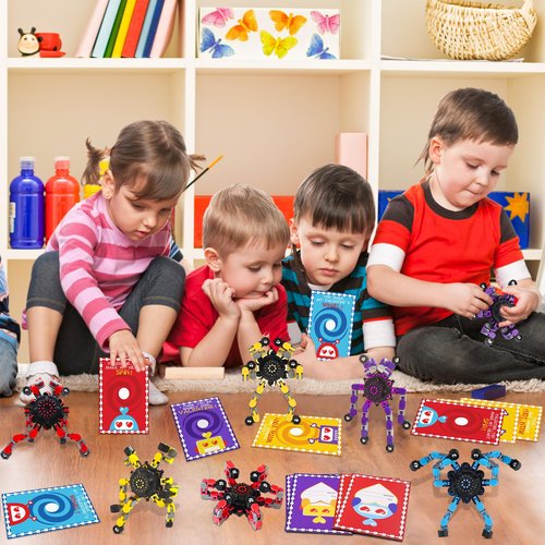 Malhaii 24 Pack Valentines Day Cards for Kids School Classroom Gifts, Fidget Spinner Boys Class Valentines Day Exchange Gift Bulk for Kids Party Favors Sensory Toys Valentine s Goodie Bags Stuffers