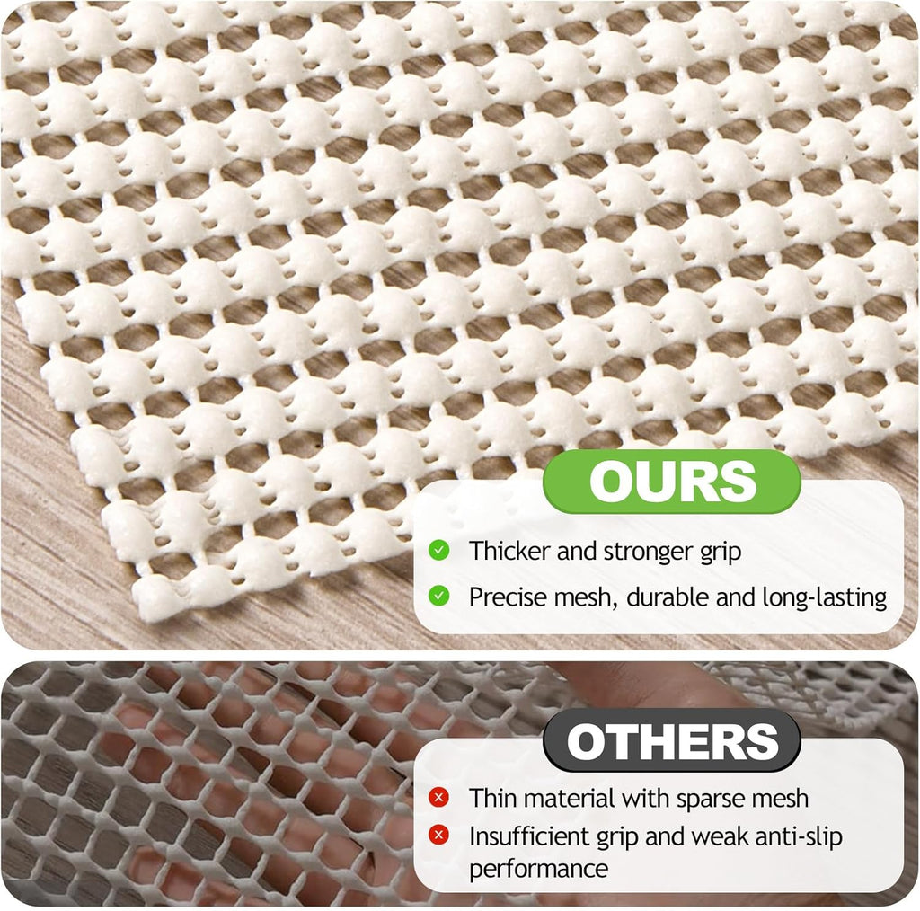 Songrey Non-Slip Rug Pad - Extra Thick 8x10 FT Carpet Pad for Hard Surfaces | Prevents Sliding & Provides Comfort