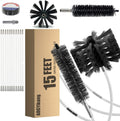 Skiennix Dryer Vent Cleaning Brush Kit - 15 Feet Flexible Nylon Rod for Lint, Chimneys & Ducts