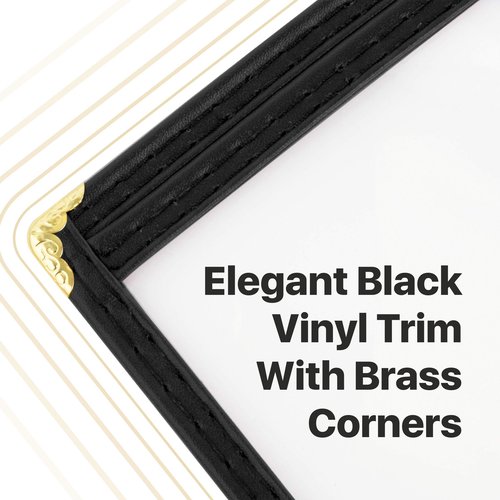 Single Restaurant Menu Covers - Set of 25 Menu Holders for Restaurant - Black 8.5 x 14 in.Single Pocket Menu Cover 2 View with Double Stitched Binding and Protective Corners by Kokhan
