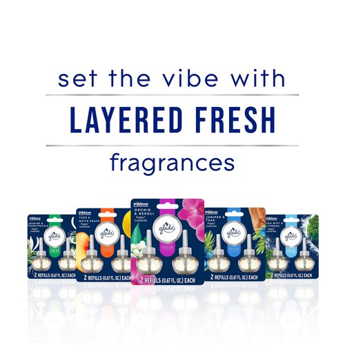 Glade PlugIns Refills Air Freshener, Jasmine & Honeysuckle, Scented and Essential Oils for Home and Bathroom, 0.67 Fl Oz, 10 Count