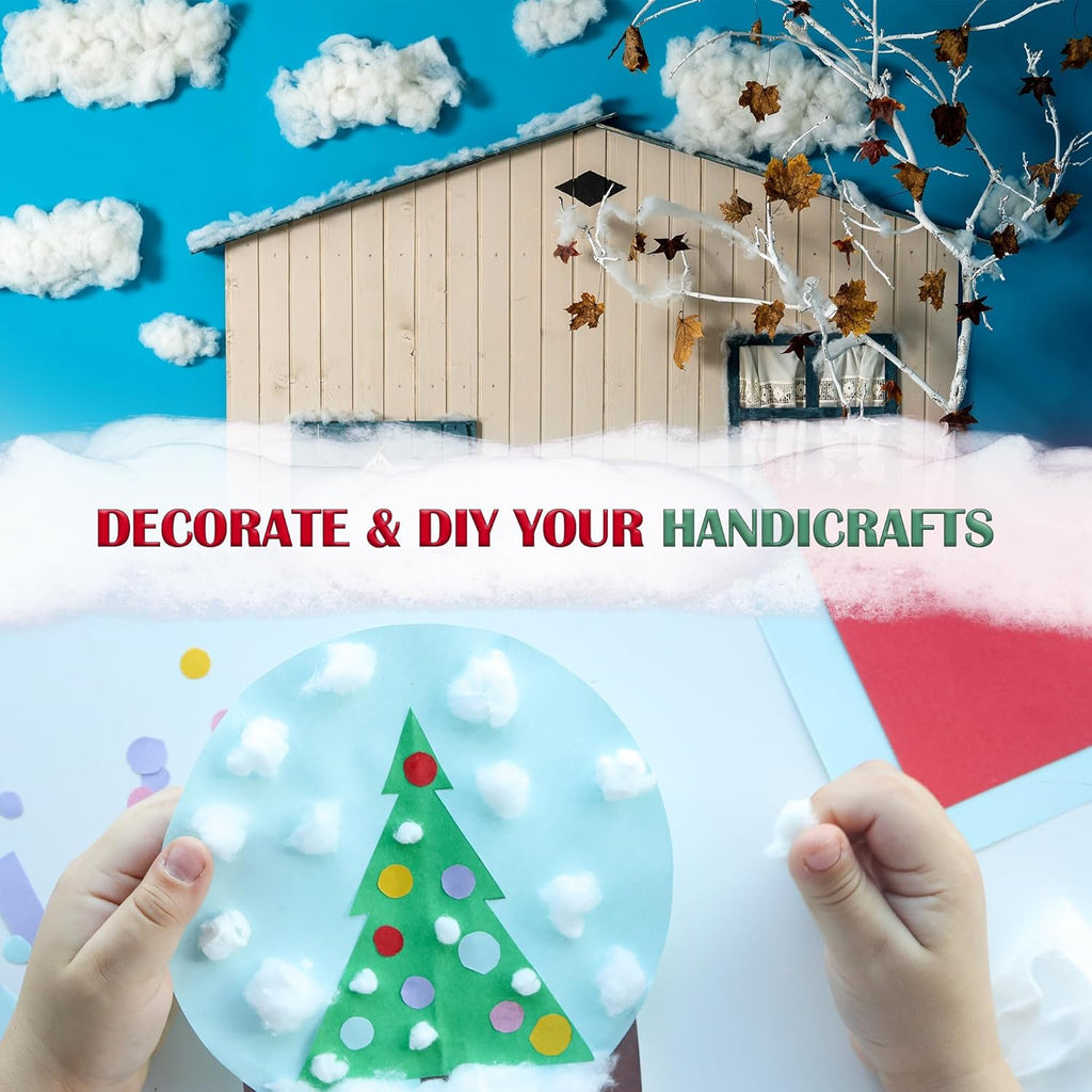 Aodaer Artificial Snow Decor - 2500g Fluffy Soft Cotton for Christmas Trees & Holiday Displays