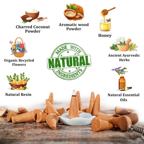 Raajsee Natural Incense Cones,6 Pack Mixed Scents Gift Pack 15 pc Each (90 Total), Insense Cones Variety Pack, 100% Organic Non Toxic Natural - Hand Rolled Free from Chemicals (Pack 3)