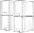 Vtopmart Clear Stackable Storage Drawers - 9.7" High Plastic Organizers for Skincare & Bathroom Supplies | Ideal for Cabinet & Vanity