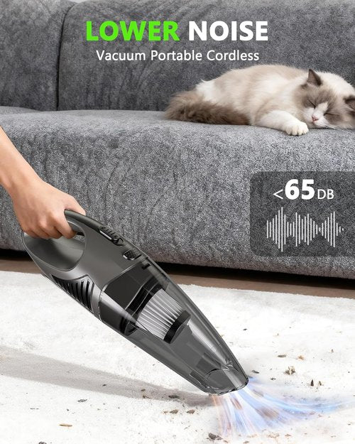 **Skiennix Handheld Cordless Vacuum - 11KPA Strong Suction, 25 Mins Runtime, Lightweight & Rechargeable for Home/Car/Office**
