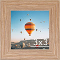 JCJMY 3x3 Picture Frame - Rustic Brown Square Photo Frame with Shatter-Resistant Plexiglass
