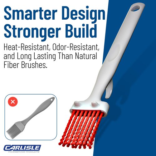 Carlisle FoodService Products 4040305 Silicone Basting Brush with Hook, 2", Red (Case of 12)