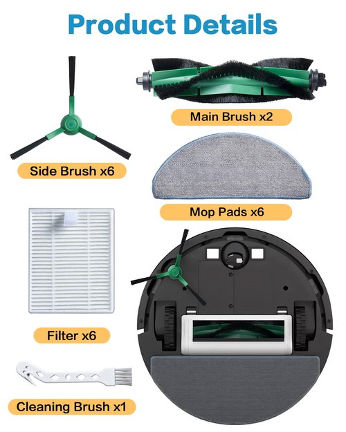 Replacement Parts for iRobot Roomba 104 Combo, 105 Combo, Essential Y0140 Y0112 Y0110 Robot Q0120 Q0110, 21 Pack Quality Accessories for Better Cleaning Performance