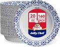 JOLLY CHEF 20 oz Heavy-Duty Paper Bowls - 160 Count Soak Proof Disposable Dinner & Lunch Bowls