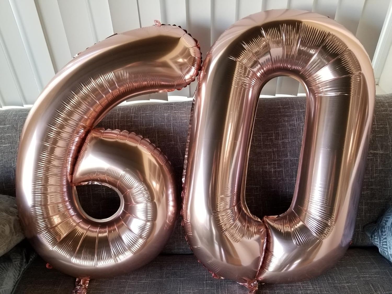 Rose Gold 60th Birthday Decorations - Elegant Party Supplies with Big Number Balloons for Men & Women