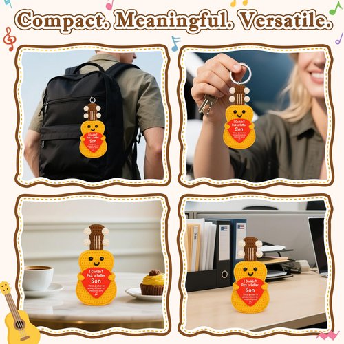 Son Birthday Gifts from Mom Dad, Easter Basket Stuffers Easter Gifts for Son Teens Boys, Sons Birthday Gift for 12 13 16 18 21 Years Old Gift, Sons Graduation Handmade Crochet Guitar Musician Lover