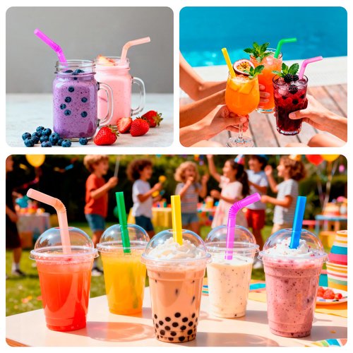 Snowfall 100 Pcs Boba Straws Disposable Jumbo Straw 11 mm Wide Plastic Drinking Straws, Large Colorful Fat Straws Bulk For Bubble Tea,Smoothie,Milkshakes& Cold Beverages