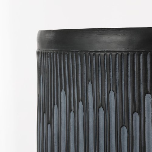 JONATHAN Y TBL1103C Kline 17.5" Mid-Century Modern Brutalist Indoor/Outdoor Accent Table Art Deco, Minimalist, Contemporary, Patio, Garden, Bathroom, Living Room, Wash Black