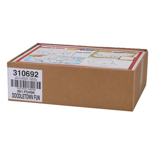 Hoffmaster 310692 Doodle Town Fun 2-Sided Placemat, 10" Length x 14" Width (Pack of 1000)