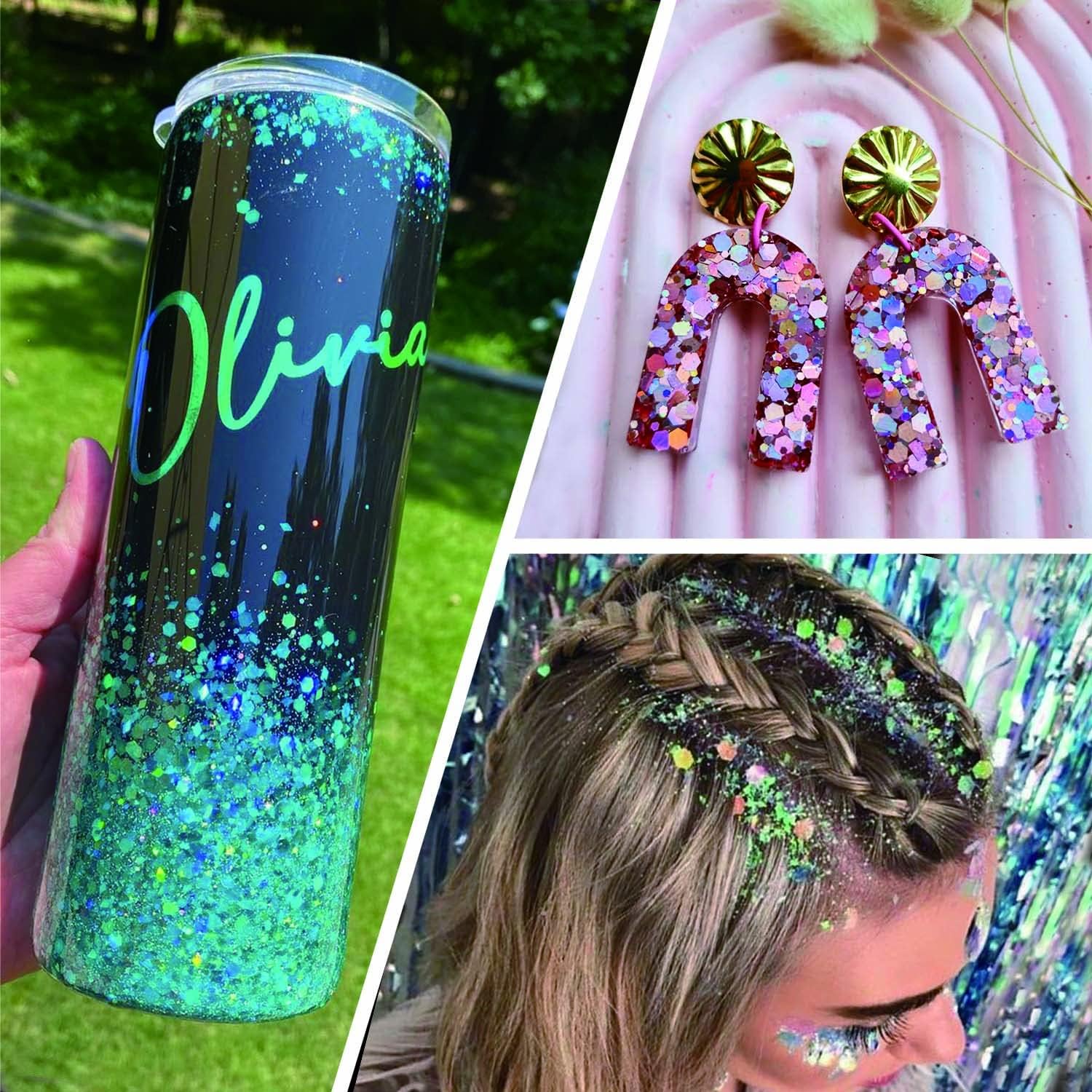 Skiennix Holographic Chunky Glitter Set - 36 Vibrant Colors for Crafts, Makeup, and Decorations