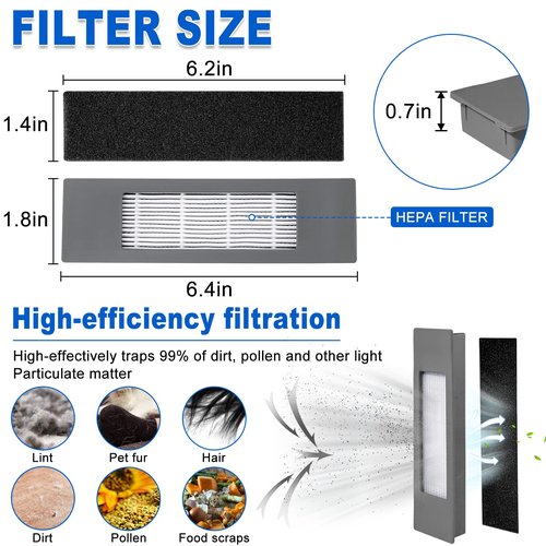 T8 N8 Replacement Parts for ECOVACS Deebot Ozmo T8 T8 Aivi T8+ T8 AIVI+ T8 MAX N8 Pro Plus/N8 Pro N8+ Plus N8 Pro+ DEEBOT Dust-Bags Main Brush Side Brush Filter Replacement for Yeedi Vac LUXRILIX