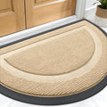 OLANLY Half Circle Door Mat - Waterproof All-Season Indoor/Outdoor Doormat, Easy Clean, 29.5x17, Beige