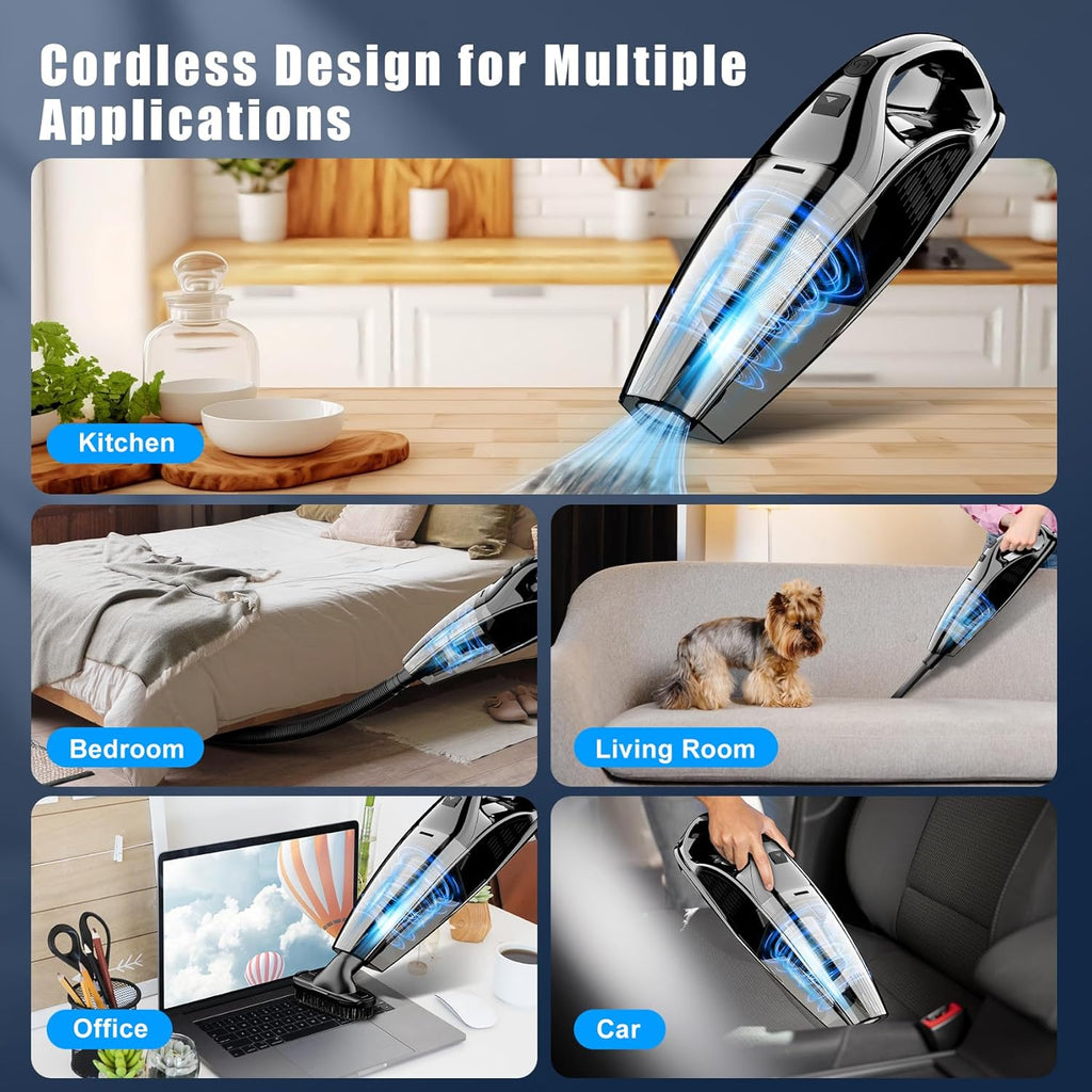 Upbooz Handheld Vacuum - Cordless Portable Mini Vacuum with 7500Pa Suction | 670ML Capacity for Car, Office, Home & Pet Hair