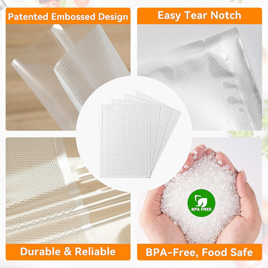 Wevac Vacuum Sealer Bags - Heavy-Duty 50 Count (8" x 12") BPA-Free Food Storage, Puncture-Resistant & Freezer Safe