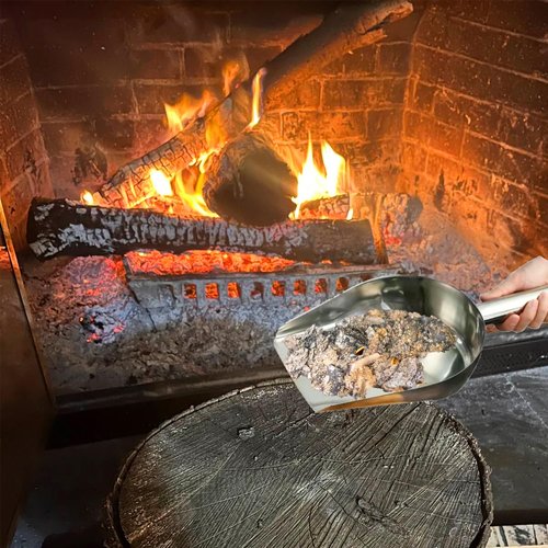 AWISEFULL 14.2" Fireplace Shovel - Ash Shovel for Fire Pit & Garden - Heat Resistant Stainless Steel