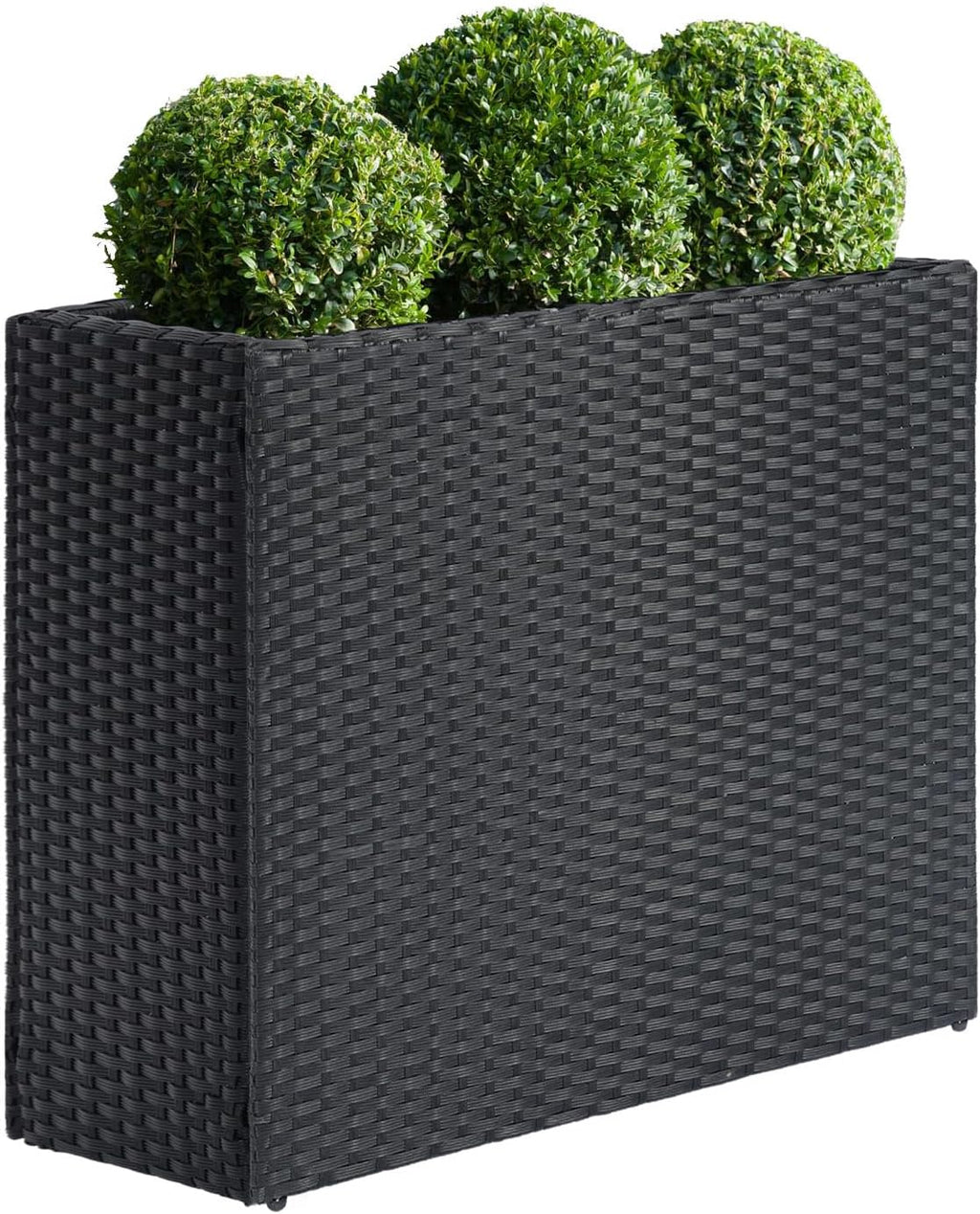 SUNNYPARK Tall Rectangular Planter - All-Weather PE Rattan for Indoor/Outdoor Use | Large Garden Box