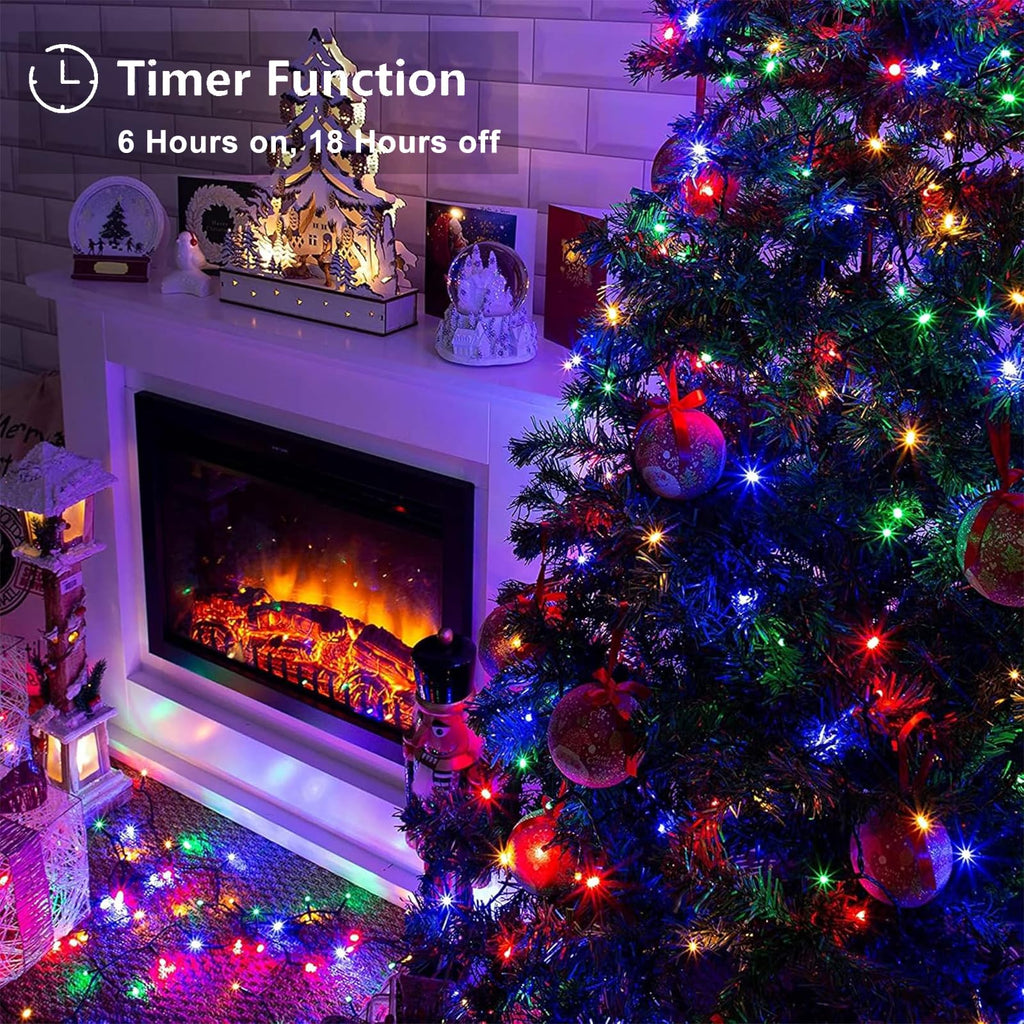 Upgraded 218FT 650 LED Color Changing Christmas String Lights Outdoor/Indoor, Remote Control & 11 Modes & Timer Green Wire Christmas Tree Lights, Waterproof Fairy String Lights for Tree Xmas Garden