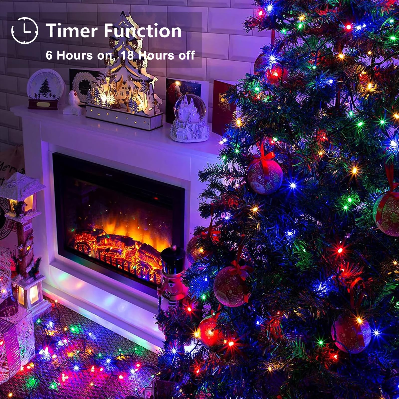 Upgraded 218FT 650 LED Color Changing Christmas String Lights Outdoor/Indoor, Remote Control & 11 Modes & Timer Green Wire Christmas Tree Lights, Waterproof Fairy String Lights for Tree Xmas Garden