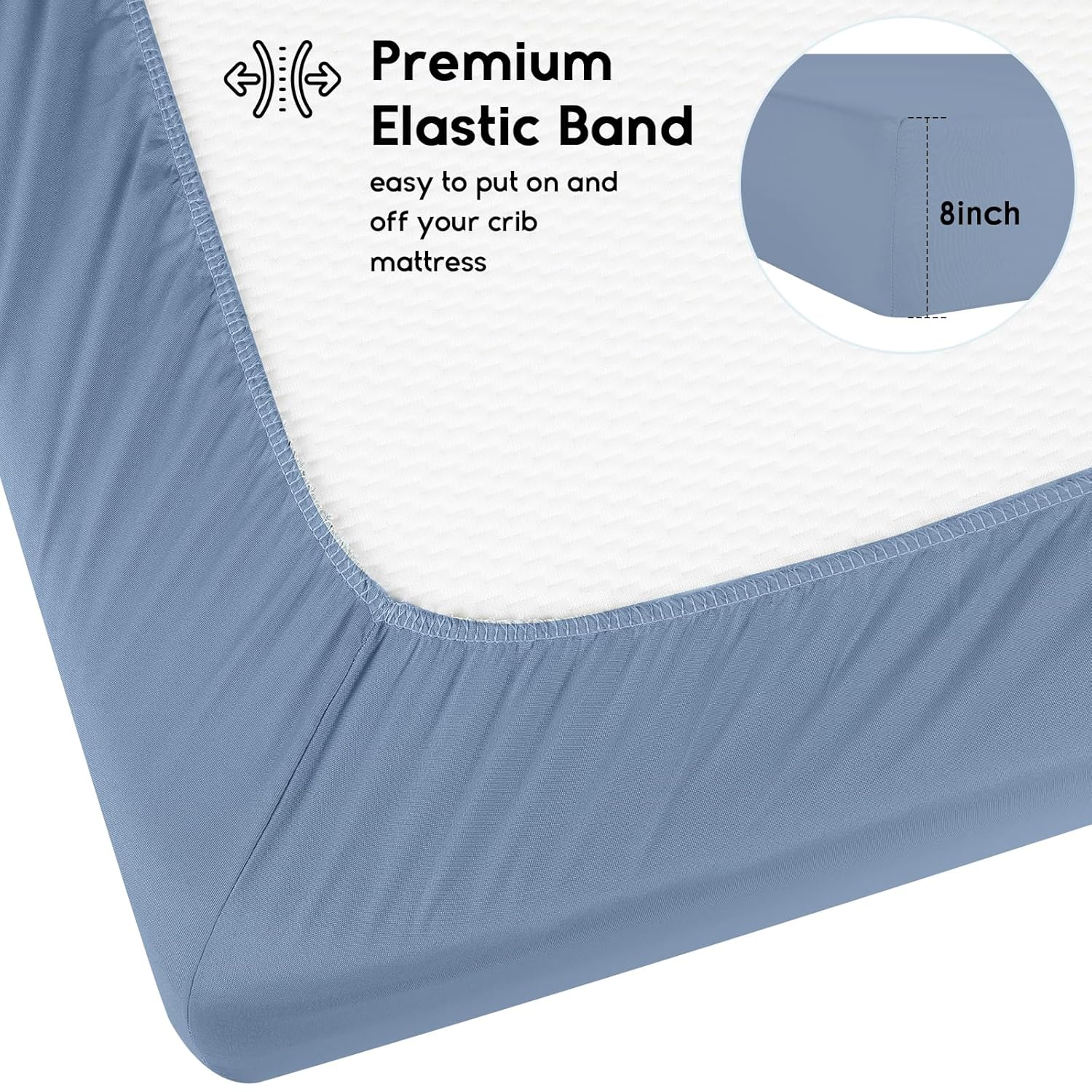 Yoofoss Fitted Baby Crib Sheets - Super Soft Microfiber 2-Pack for Standard Crib & Toddler Mattress | Blue Rocket 28x52x8in