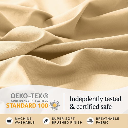 LuxClub 4 PC Sheet Sheets Deep Pockets 18" Eco Friendly Wrinkle Free Kids Fitted Sheets Machine Washable Hotel Bedding Silky Soft - Yellow Twin