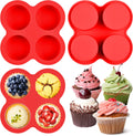 Skiennix Air Fryer Egg Bite Molds - 4-Cup Silicone Baking Pans for Muffins & Frittatas | 5.3 x 5.3 Inch (2 Pack)