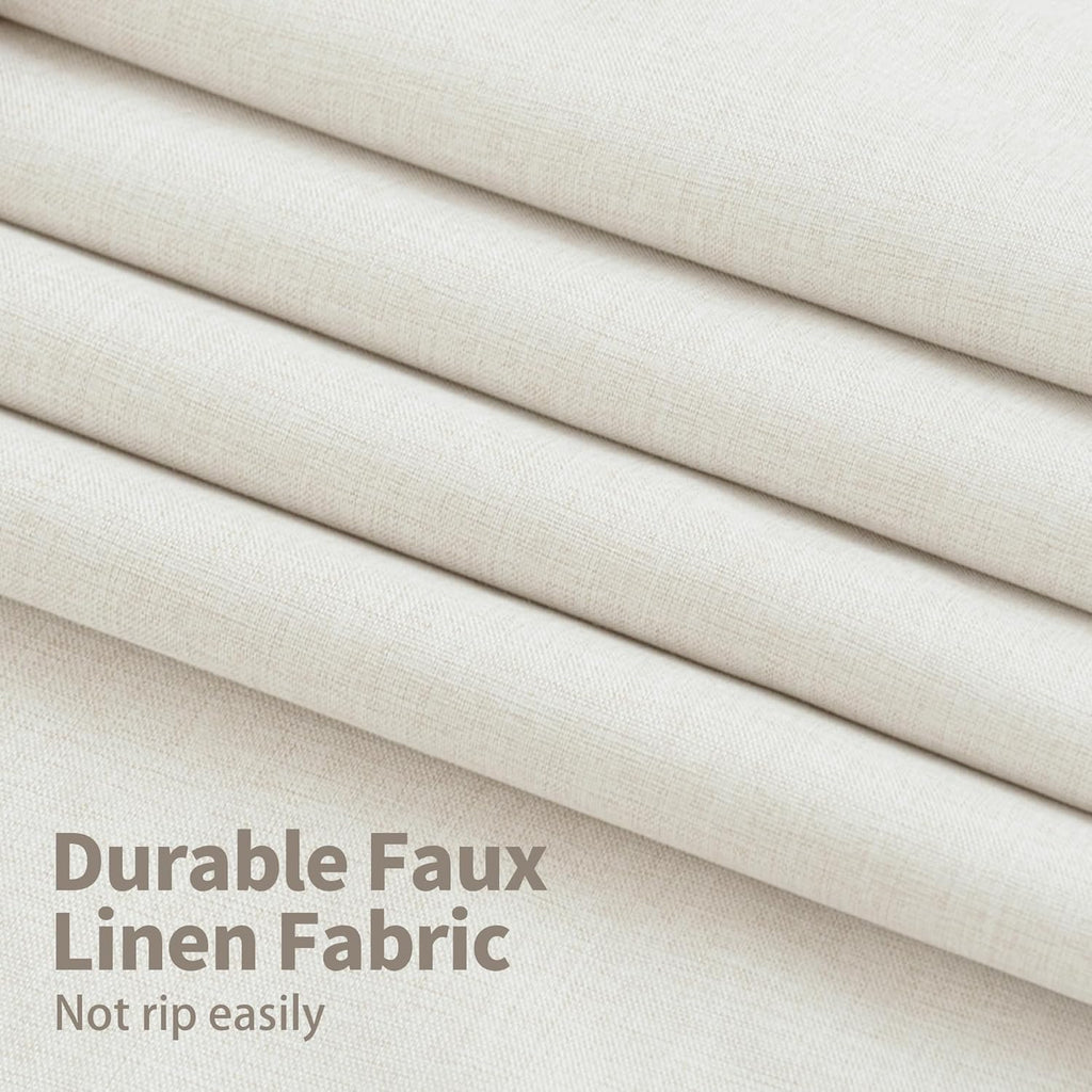 YoungsTex Linen Blackout Curtains - 63 Inch Thermal Insulated Drapes | Full Room Darkening, 2 Panels, Black