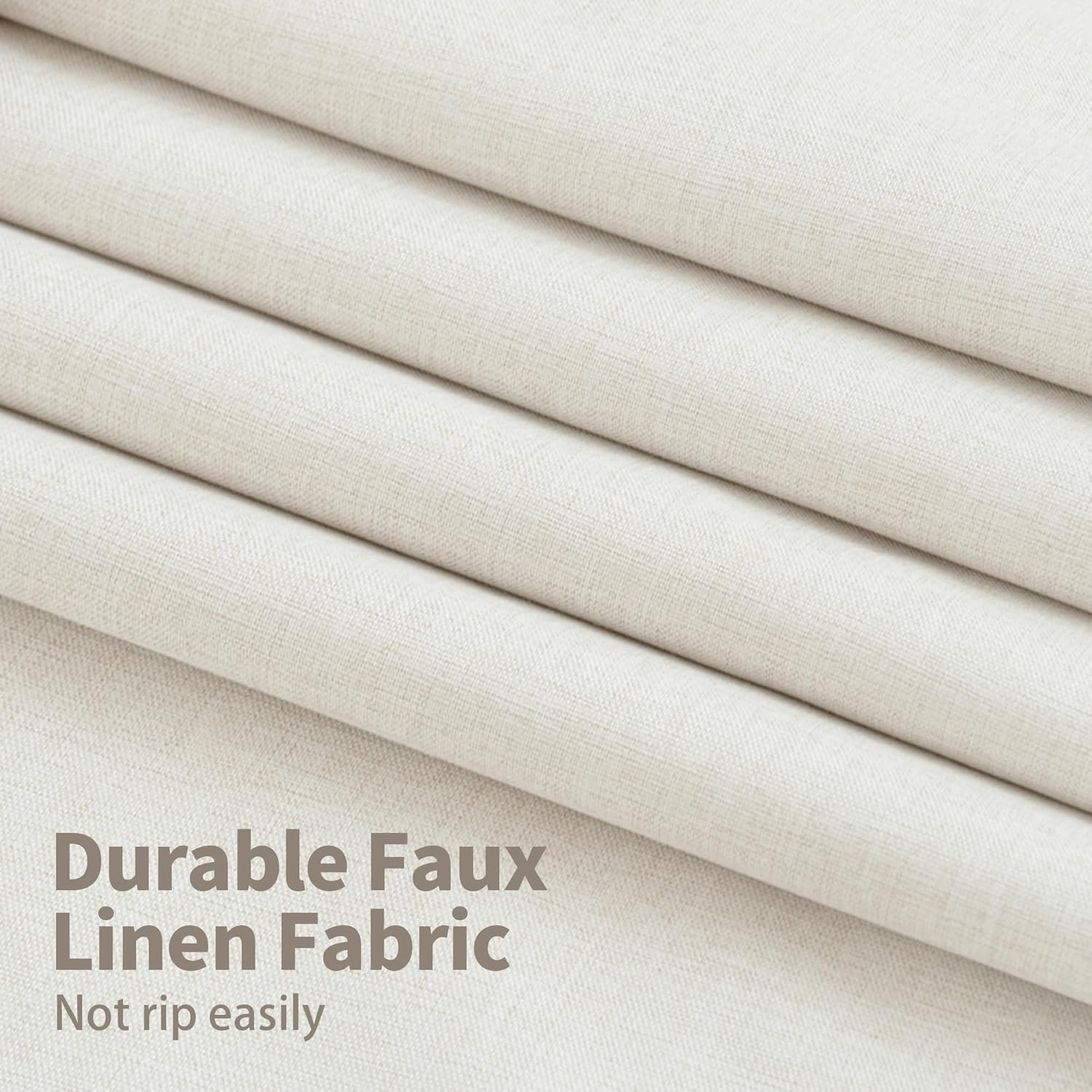 YoungsTex Linen Blackout Curtains - 63 Inch Thermal Insulated Drapes | Full Room Darkening, 2 Panels, Black