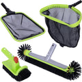 Sepetrel Deluxe Swimming Pool Cleaning Kit - Professional Leaf Skimmer, Fine Mesh Net, 17.5" Brush & Scrub Brush