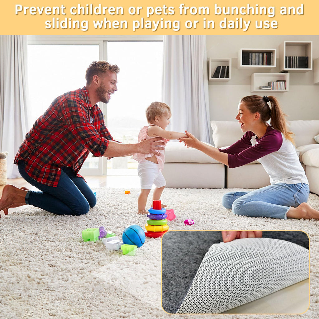 pdpdoc 8 Ft Round Rug Pad, Waterproof & Non Slip Rug Pads Felt + Rubber Backing, Under Rug Carpet Non Slip Pad for Hardwood Floors, Keep Your Rugs Safe and in Place (Round 8 Ft)
