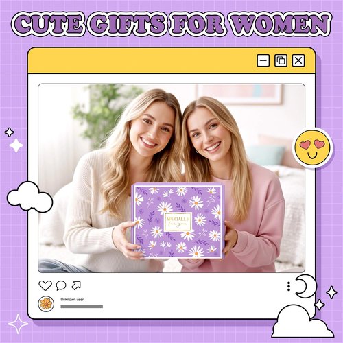 Gift Baskets for Women Unique Birthday Gifts for Women self care cheer up gifts set pick me up gift box for Woman teen girls best friend Sister Ladies Friendship Her - Inspirational Purple Present