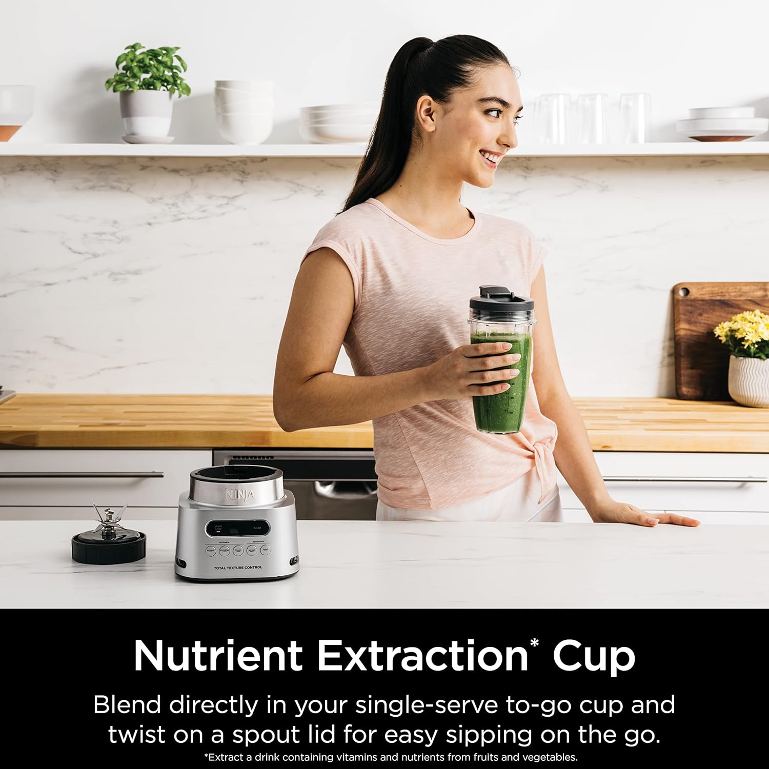 Ninja SS151 TWISTi Blender DUO - High-Speed 1600W Smoothie Maker with 34oz Pitcher & 2 To-Go Cups - Gray