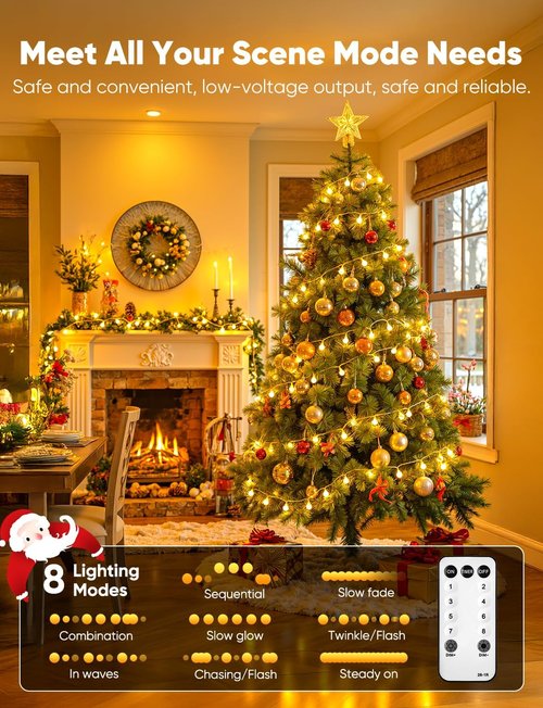 Minetom Globe String Lights - 33 Feet 100 LED Fairy Lights with Remote | 8 Modes for Indoor & Outdoor Decor