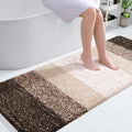 OLANLY Bathroom Runner Rugs - Extra Soft Microfiber Mat 59x24 | Quick Dry, Washable, Rubber Backing, Light Brown