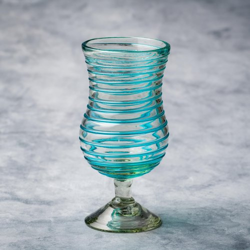 10 Strawberry Street Meridia Hurricane Handblown Mexican Glass, Set of 6