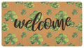 XuoAz St. Patrick's-Day-Clovers-Welcome-Mats Outdoor-Entrance Green-Shamrock-Outdoor-Doormat Non Slip Coir Front Door Mat for Irish Home Decor 17" x 29"