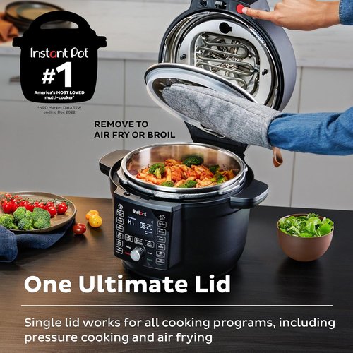 Instant Pot Duo Crisp - 13-in-1 Air Fryer & Pressure Cooker Combo | 6.5 Quart, 1500 Watts, Black, Over 800 Recipes