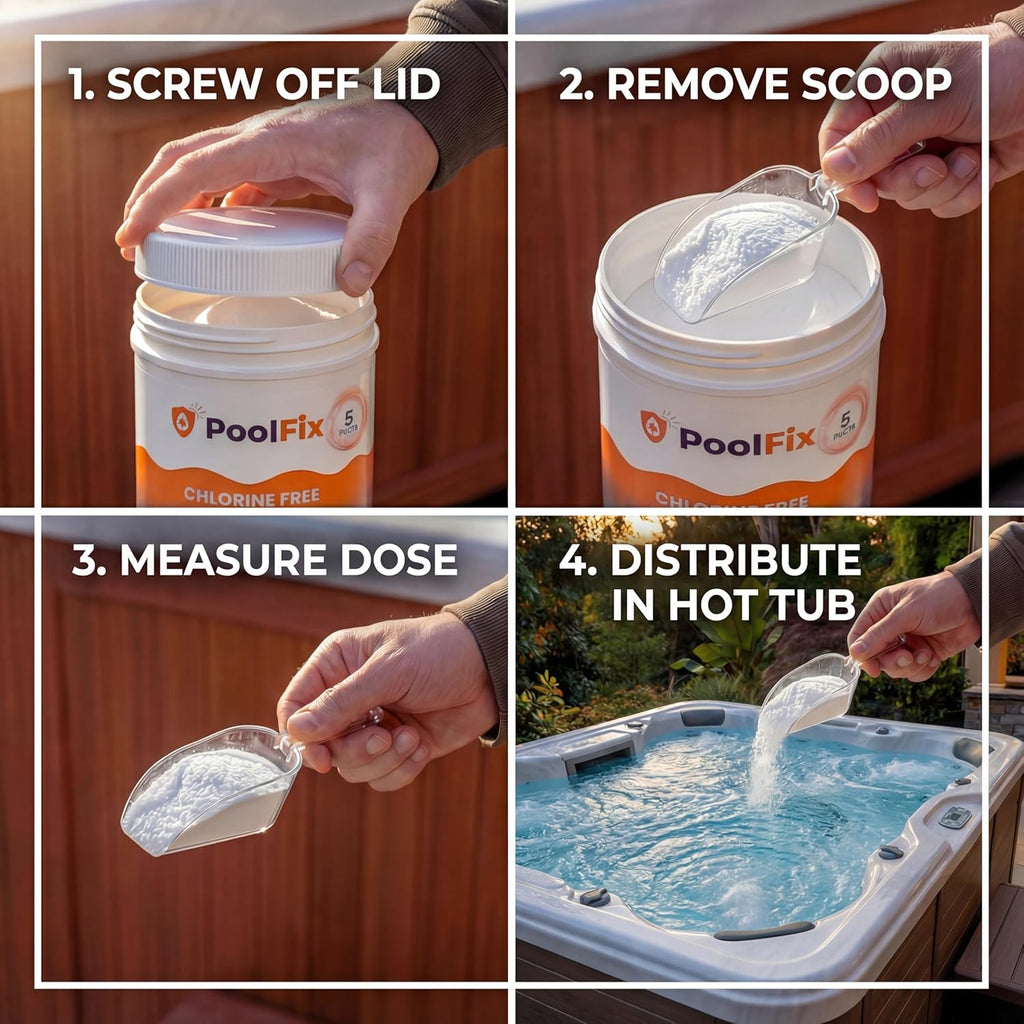 Non-Chlorine Spa Shock - Chlorine-Free Hot Tub Oxidizer for Clear Water & Odor Elimination - 5 lb
