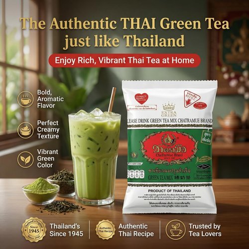 Chatramue (Number One) Green Tea Mix Extra Green Formula, 180g/6.35 Oz (Pack of 12)