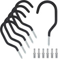 KURUI Heavy-Duty Bicycle Hangers - 6 Pack Wall Mount Hooks for Garage Storage | No Drill Design